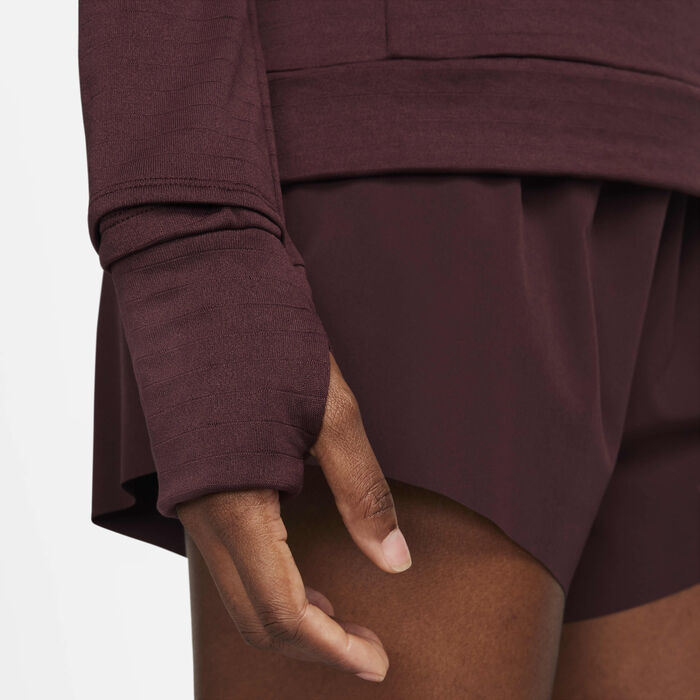Nike Women's Therma-FIT Swift Element Running Top Brown Nike Women's Therma-FIT Swift Element Running Top Brown image number 3