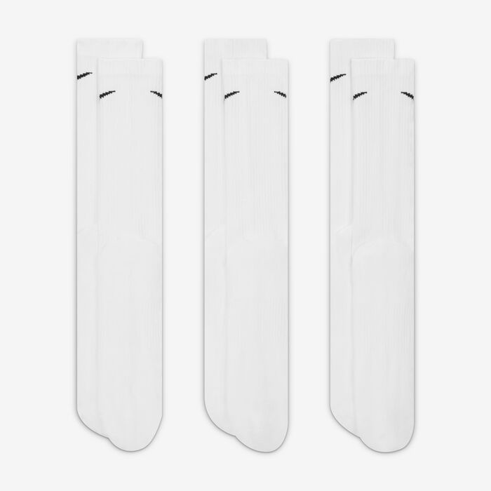 Nike Everyday Plus Cushioned Training Crew Socks (3 Pairs) White Nike Everyday Plus Cushioned Training Crew Socks (3 Pairs) White image number 2