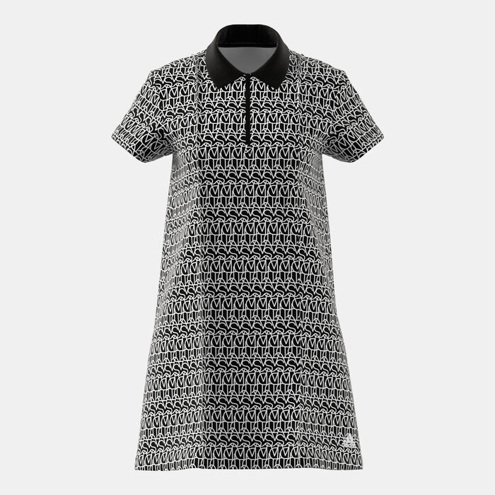 adidas Women's Allover Graphic Polo Dress Black adidas Women's Allover Graphic Polo Dress Black image number 0