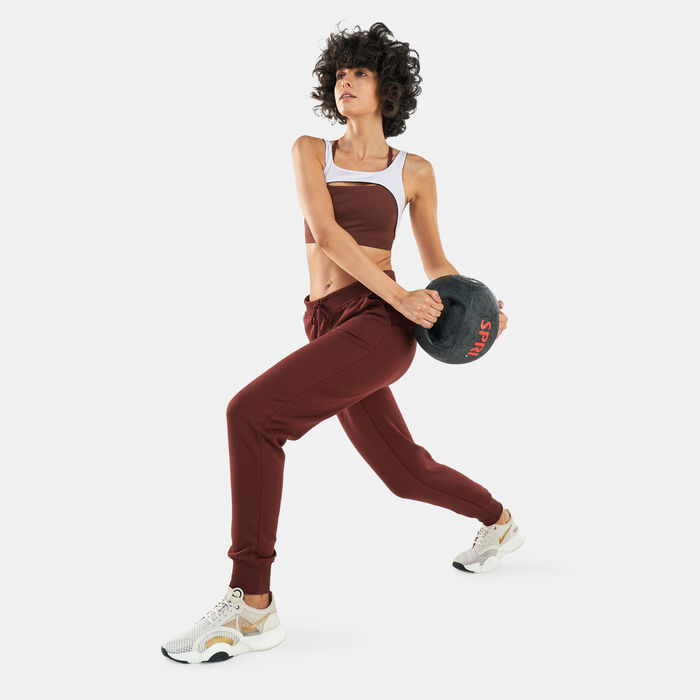 Nike Women's Yoga Luxe Fleece 7/8 Joggers Brown image number 2