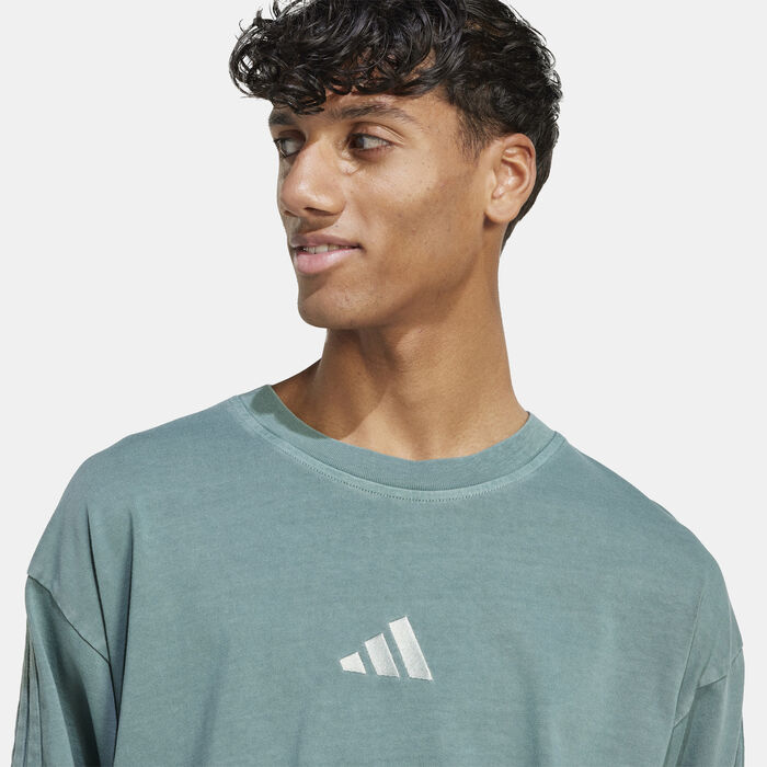 adidas Men's ALL SZN Washed T-Shirt Green image number 3
