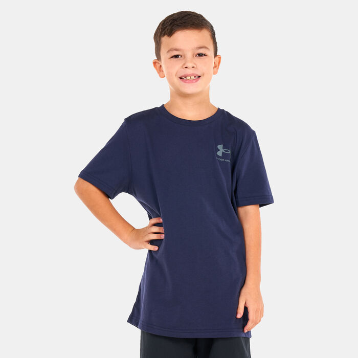 Under Armour Kids' UA Sportstyle Left Chest T-Shirt Blue Under Armour Kids' UA Sportstyle Left Chest T-Shirt Blue image number 0