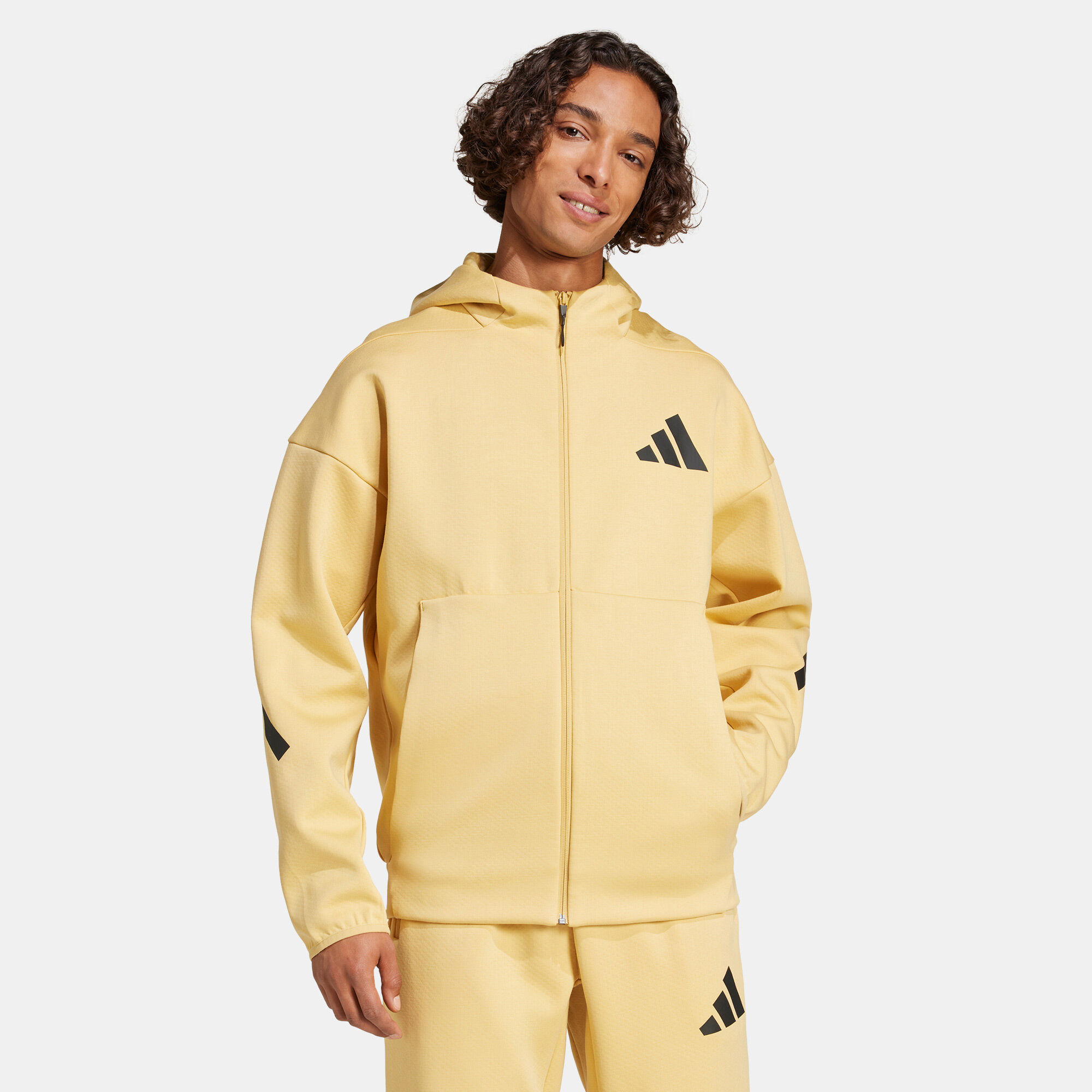 Mens yellow adidas hoodie hot sale