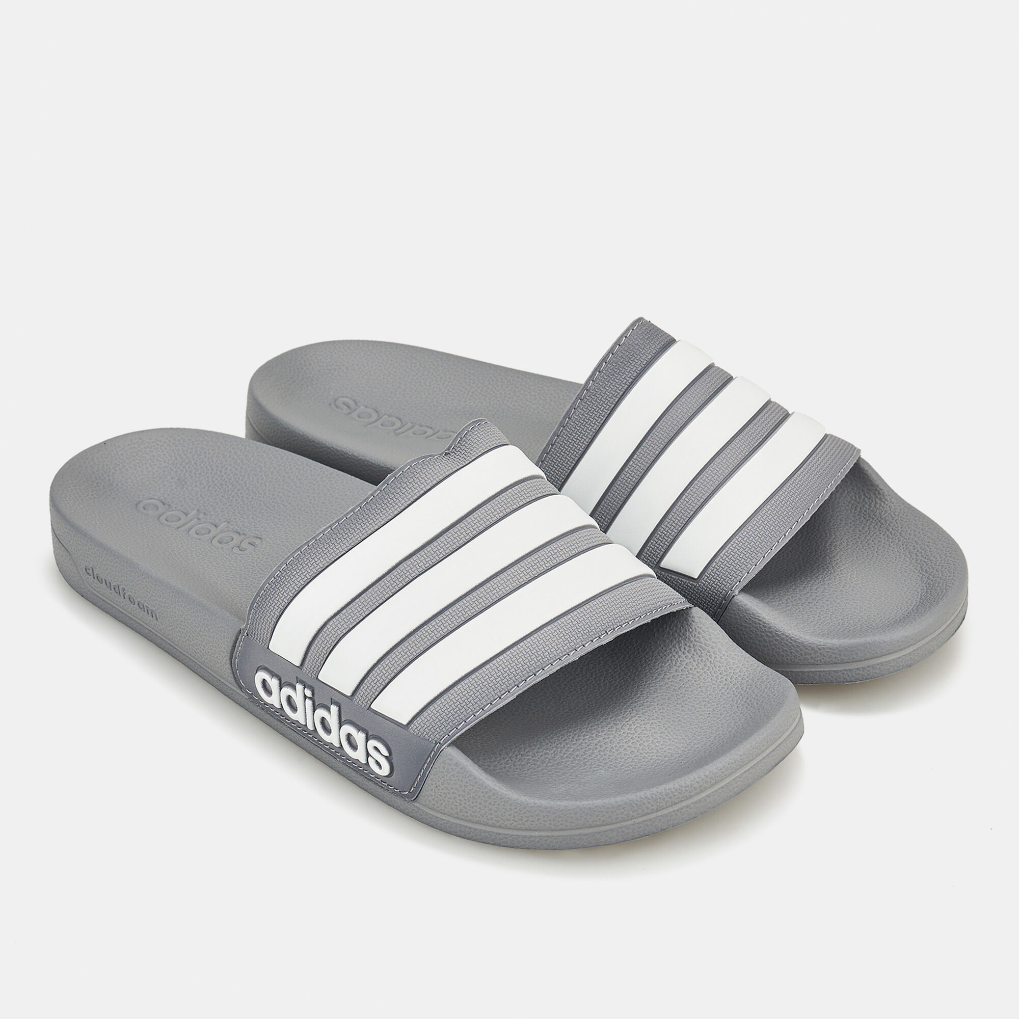 Adidas cloudfoam hot sale slides grey