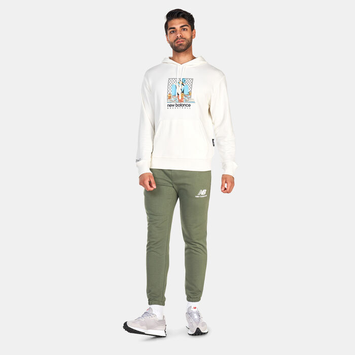 New Balance Men's Hoops Artist Graphic Hoodie White New Balance Men's Hoops Artist Graphic Hoodie White image number 2