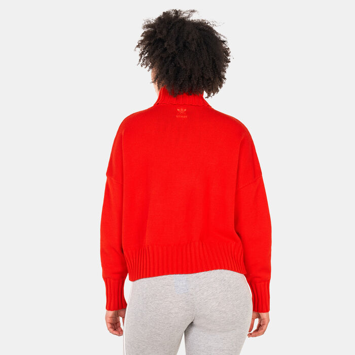 adidas Originals Women's X IVY PARK Turtleneck Crop Sweatshirt Red image number 1