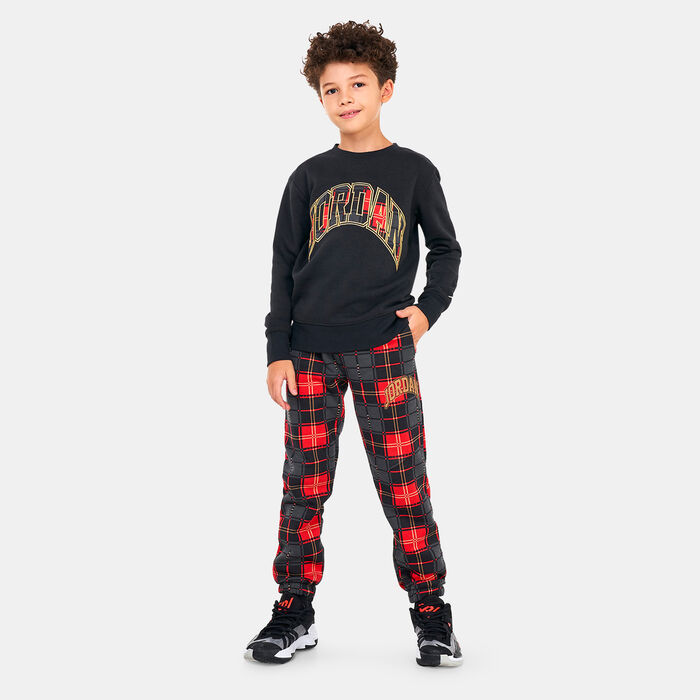 Jordan Kids' Essentials Plaid Sweatshirt Black image number 2