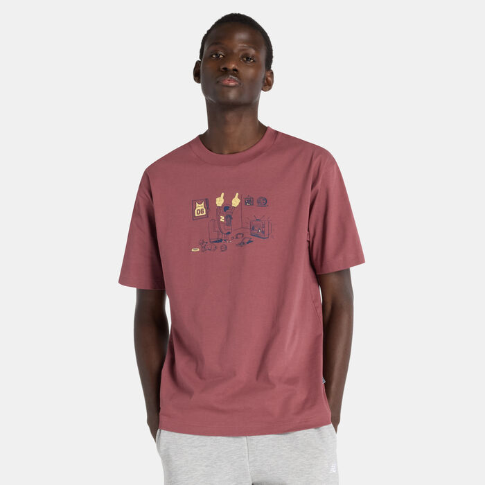 New Balance Men's Newbie Fan Graphic T-Shirt Brown New Balance Men's Newbie Fan Graphic T-Shirt Brown image number 0