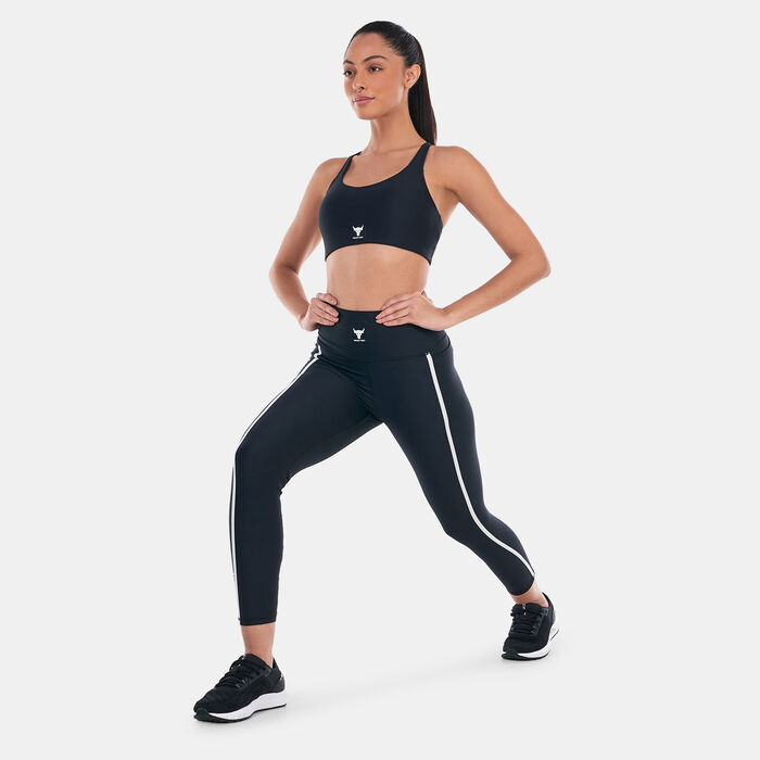 Under Armour Women's Project Rock All Train Crossback Medium-Support Sports Bra Black Under Armour Women's Project Rock All Train Crossback Medium-Support Sports Bra Black image number 2