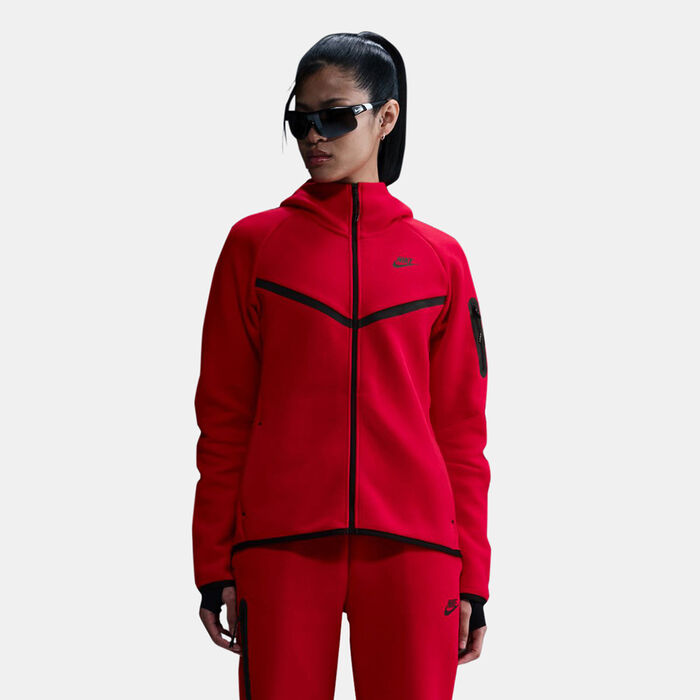 Nike Women's Sportswear Tech Fleece Windrunner Full-Zip Hoodie Red Nike Women's Sportswear Tech Fleece Windrunner Full-Zip Hoodie Red image number 0