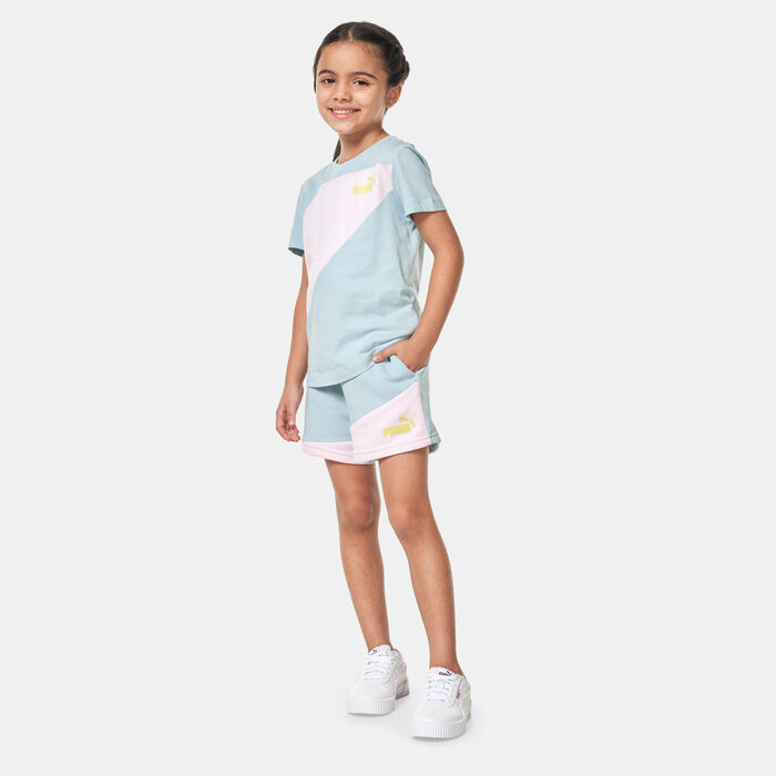 PUMA Kids' Power Colourblock Shorts Blue image number 2