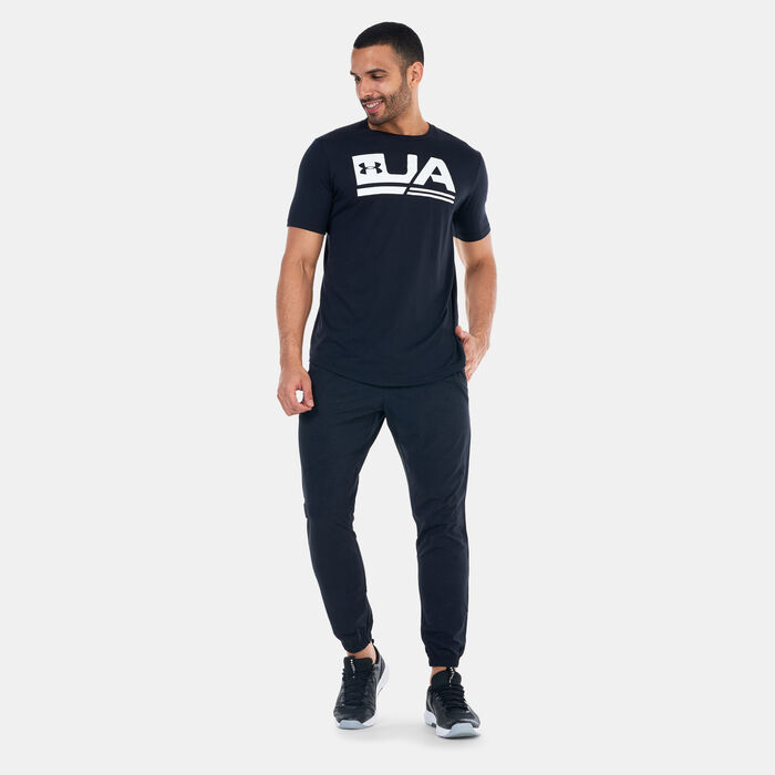 Under Armour Men's UA Stretch Woven Printed Training Sweatpants Black Under Armour Men's UA Stretch Woven Printed Training Sweatpants Black image number 2