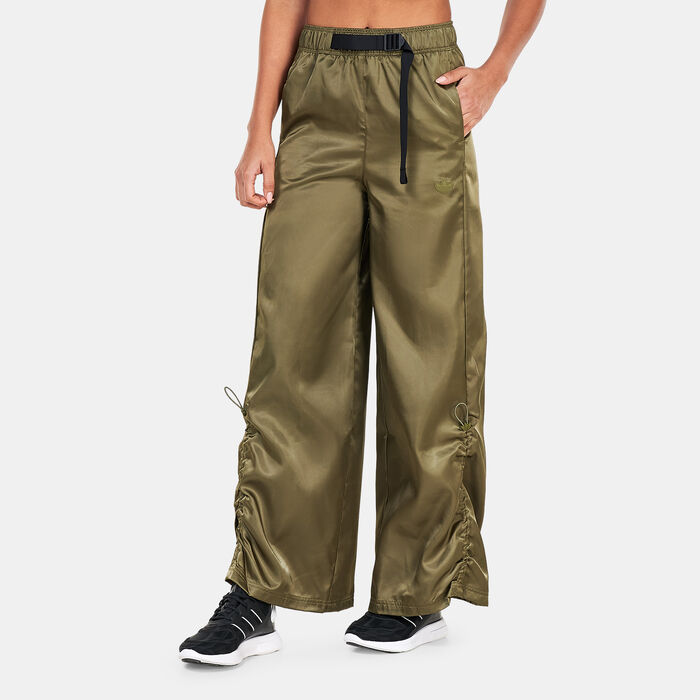 adidas Originals Women's Wide-Leg Satin Pants Green adidas Originals Women's Wide-Leg Satin Pants Green image number 0