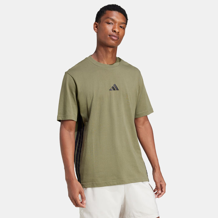 adidas Men's Essentials 3-Stripes T-Shirt Green adidas Men's Essentials 3-Stripes T-Shirt Green image number 2