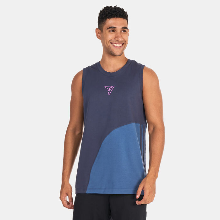 adidas Men Trae Tank Top Blue adidas Men Trae Tank Top Blue image number 0