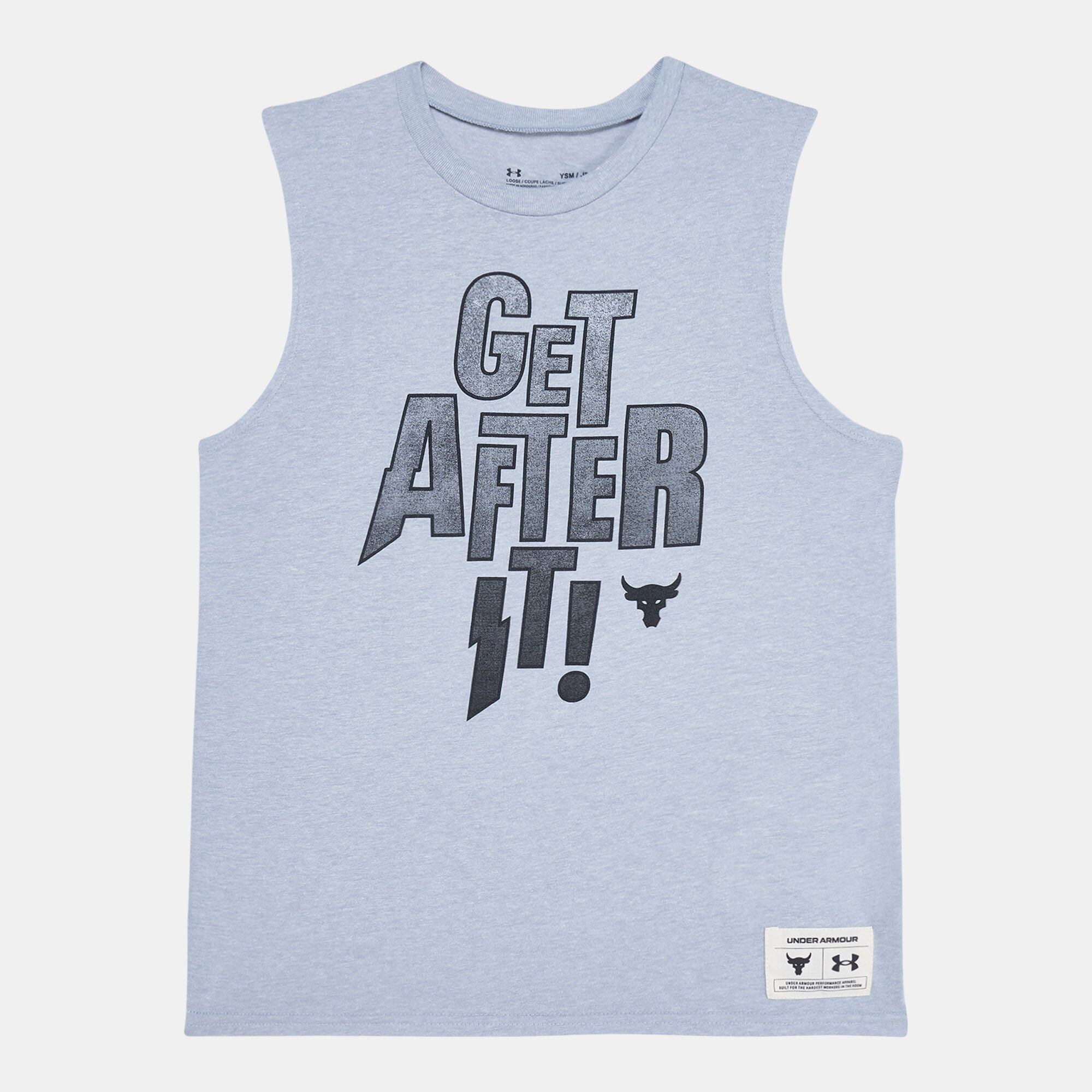 Buy Under Armour Kids Project Rock Get After Tank Top Grey in KSA