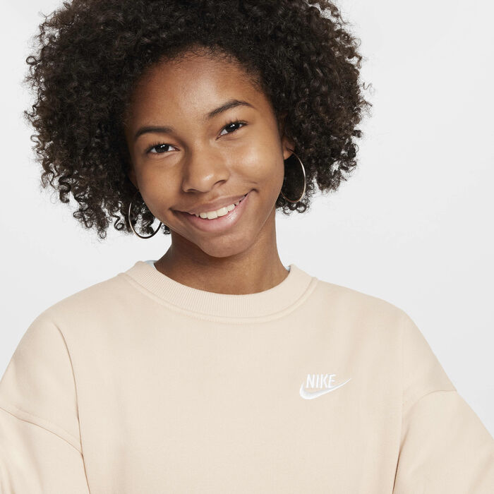 Nike Kids' Sportswear Club Fleece Sweatshirt Beige image number 2