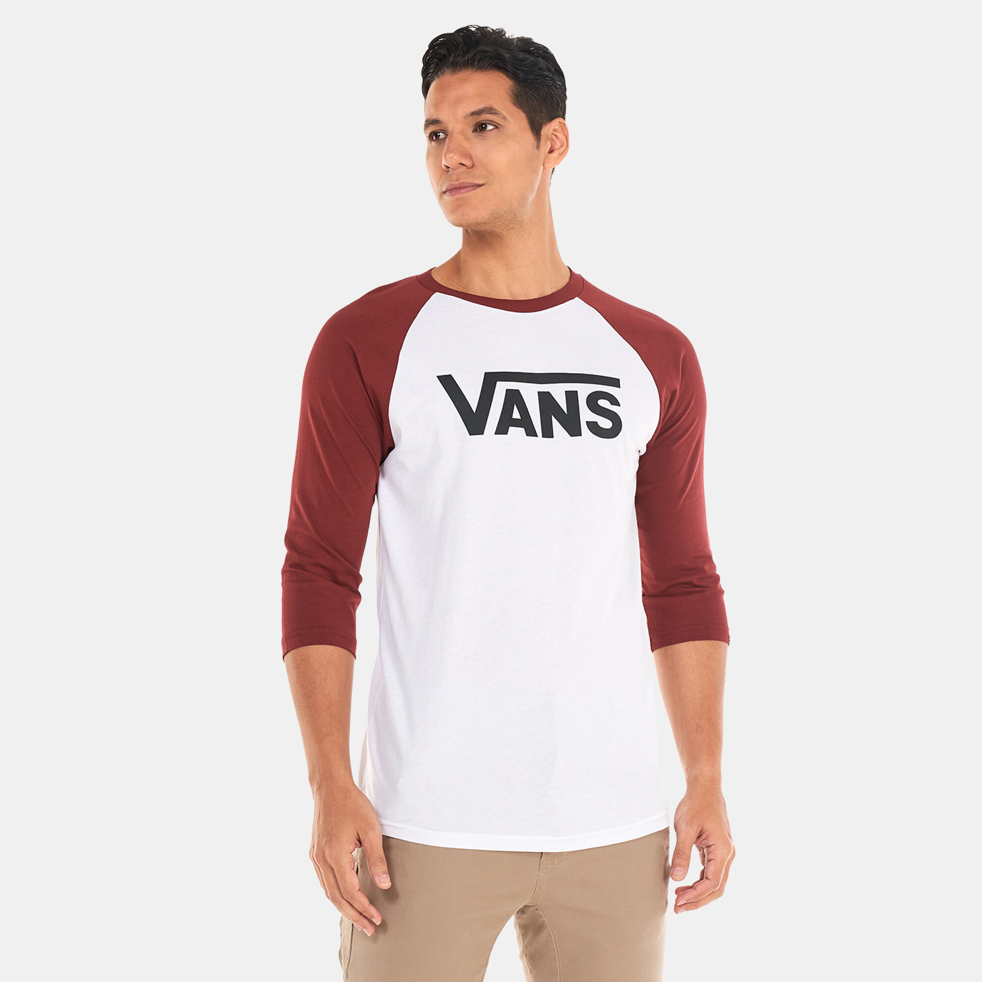 Buy Vans Men\'s Classic Raglan T-Shirt White in KSA -SSS