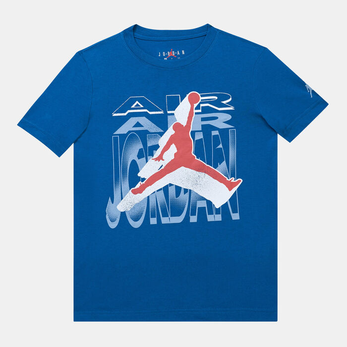 Shop Jordan Kids' Air 3D Logo T-Shirt (Older Kids) Blue Online in