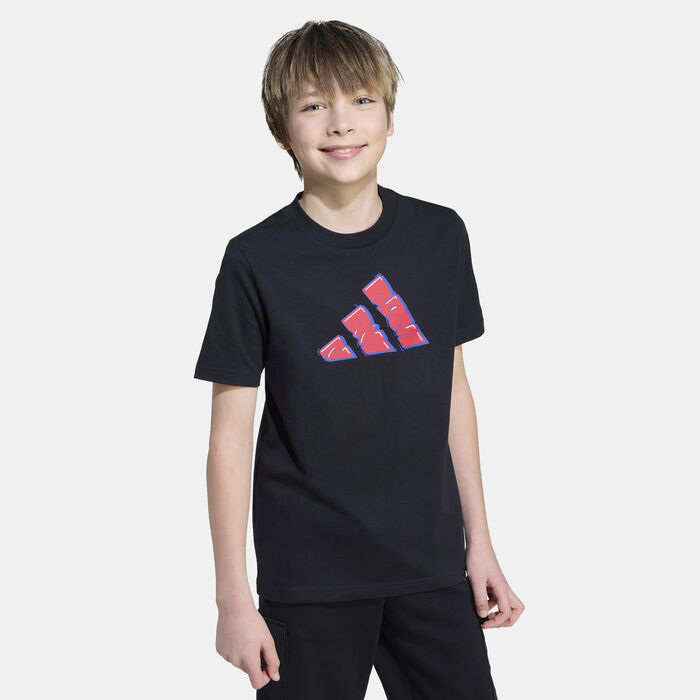 adidas Kids' Graffiti Graphic T-Shirt Black image number 0