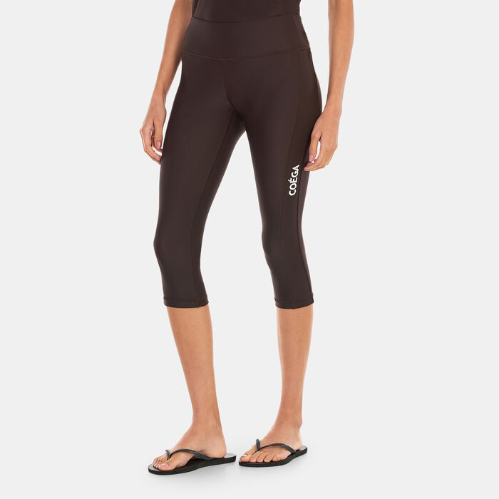 COEGA Women's Printed 3/4 Swim Leggings Brown COEGA Women's Printed 3/4 Swim Leggings Brown image number 0