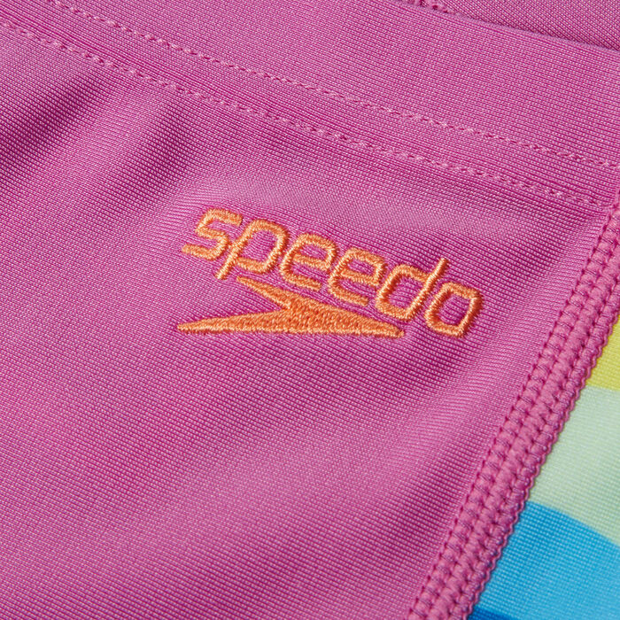 Speedo Kids' Printed Panel Swimming Leggings Pink image number 3