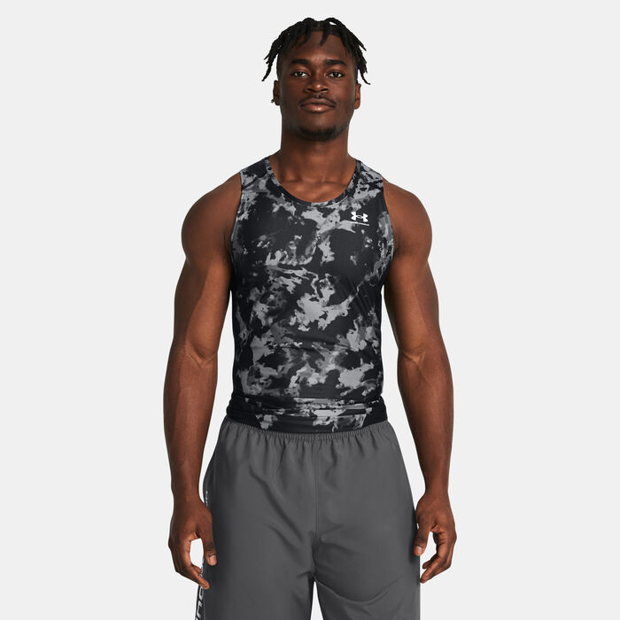 Under Armour Men's HeatGear Iso-Chill Graphic Printed Training Tank Top Black image number 0