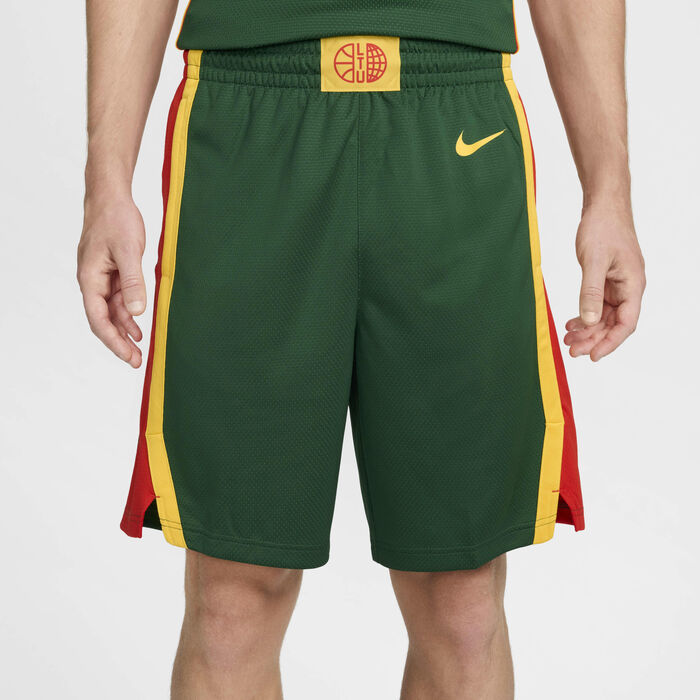 Nike Men's Lithuania Limited Road Basketball Shorts Green Nike Men's Lithuania Limited Road Basketball Shorts Green image number 1