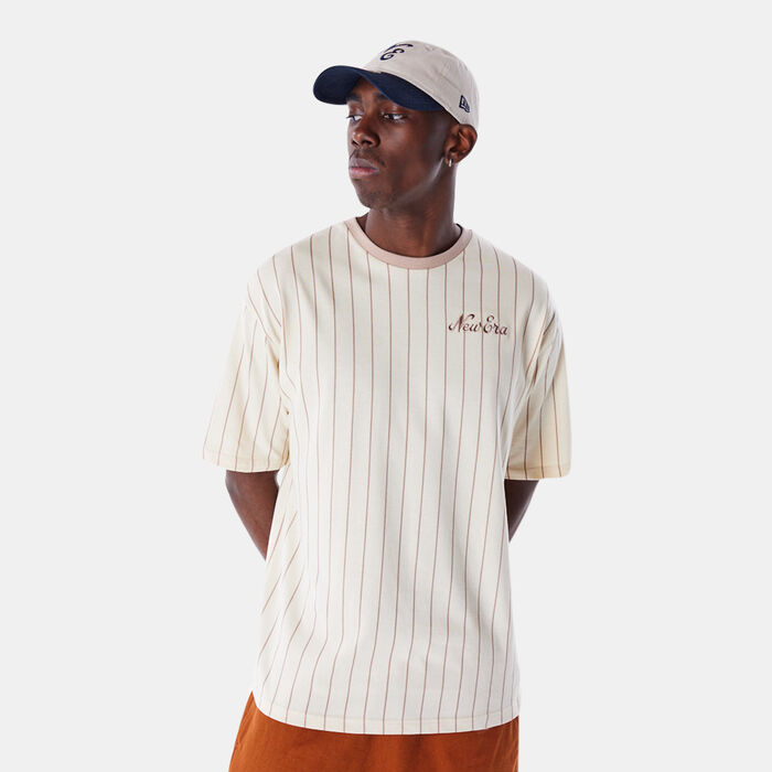 New Era Men's Pinstripe T-Shirt Beige New Era Men's Pinstripe T-Shirt Beige image number 0