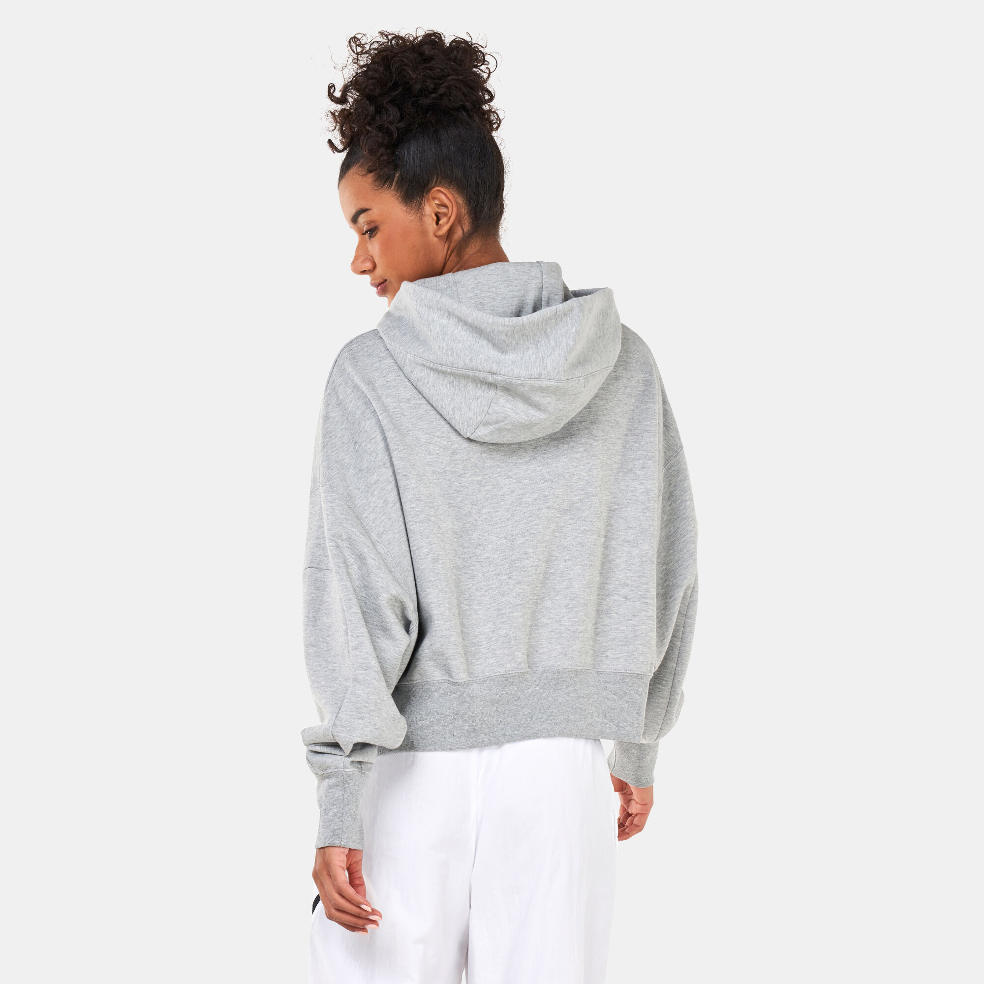 Grey nike cropped hoodie best sale