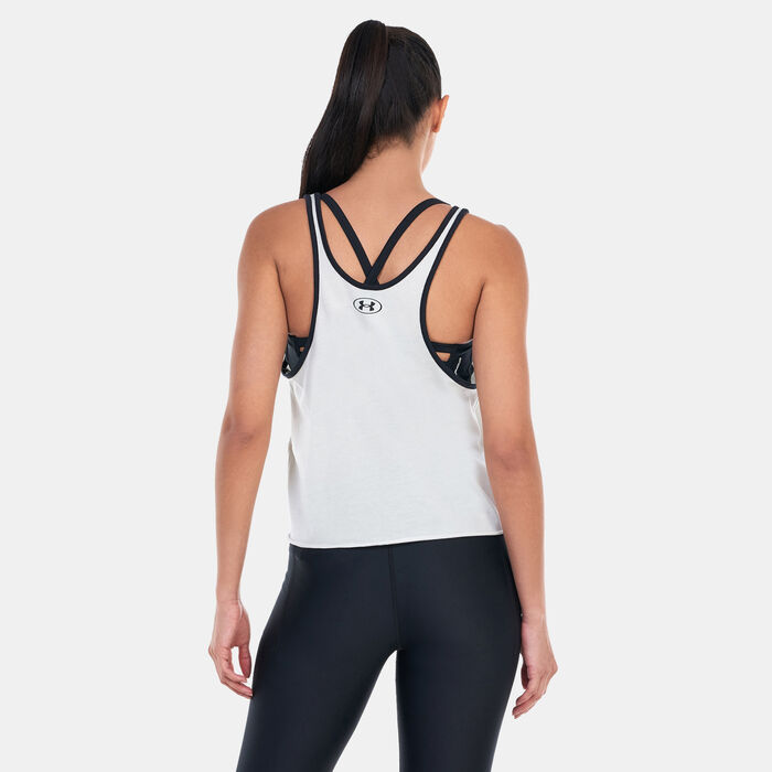 Under Armour Women's Project Rock Q3 Arena Tank Top White Under Armour Women's Project Rock Q3 Arena Tank Top White image number 1