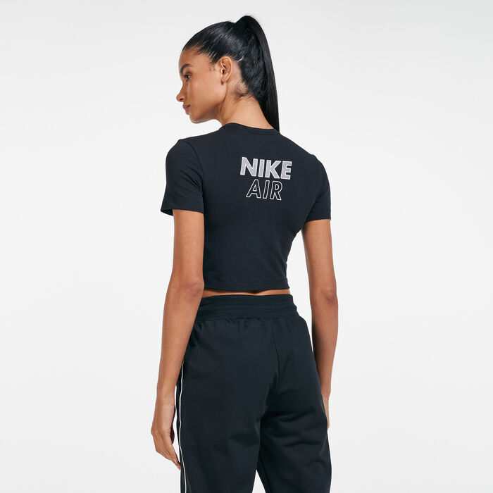 Nike Women's Air Crop Top Black Nike Women's Air Crop Top Black image number 1