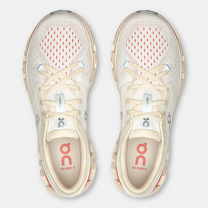 On Women's Cloud X 4 Training Shoes White On Women's Cloud X 4 Training Shoes White image number 4