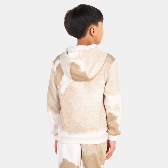Nike Kids' Club Fleece Washed Allover Print Hoodie Pink Nike Kids' Club Fleece Washed Allover Print Hoodie Pink image number 1
