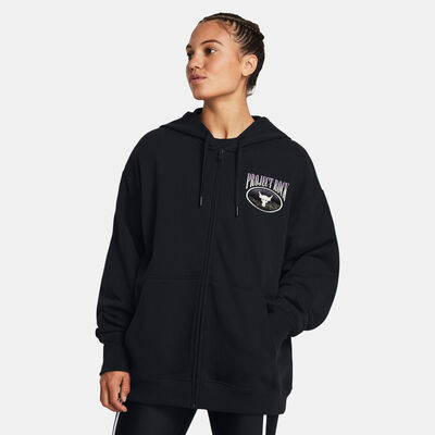 Under Armour Women's Project Rock Logo Full-Zip Hoodie Black Under Armour Women's Project Rock Logo Full-Zip Hoodie Black