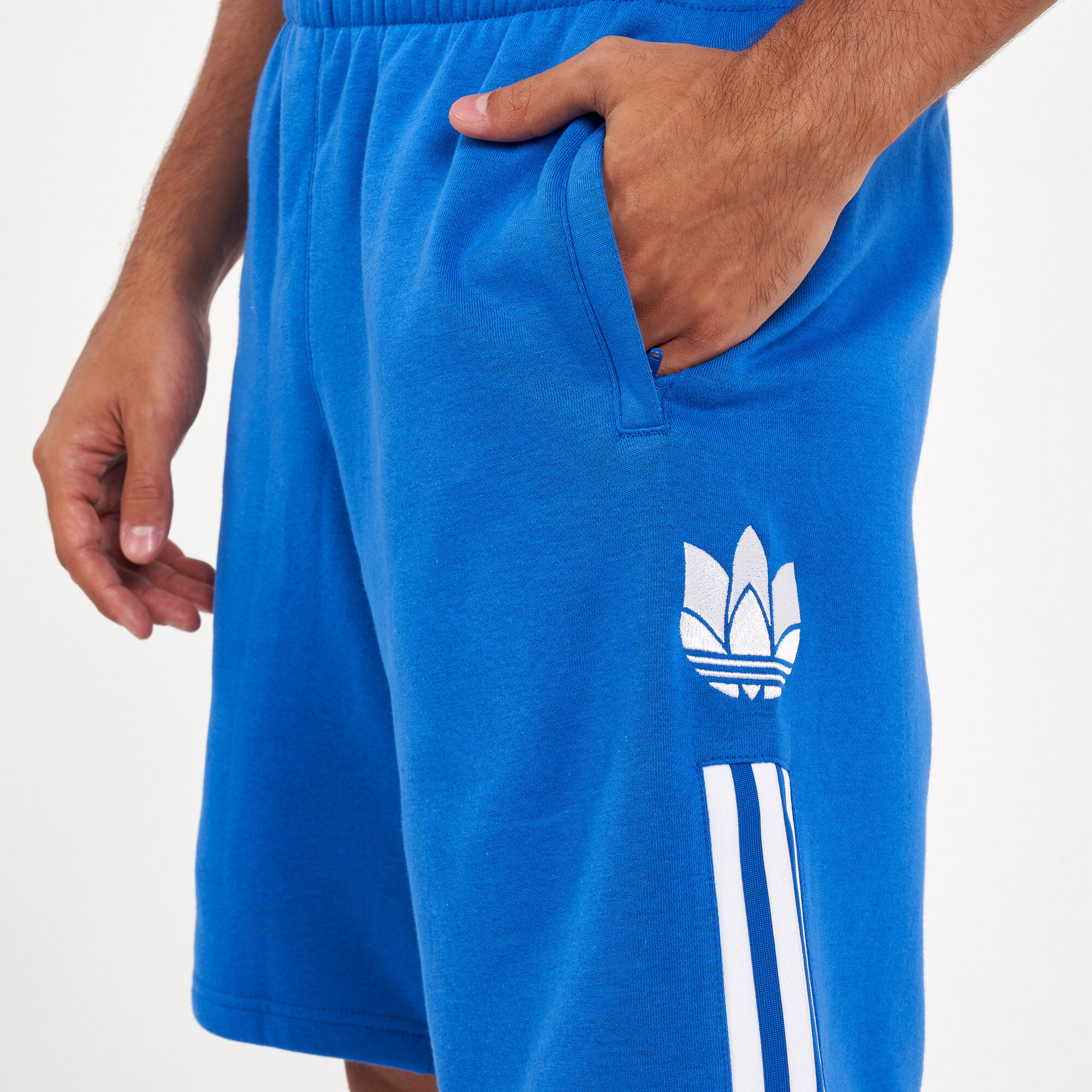 Adidas originals 3 stripe shorts blue top