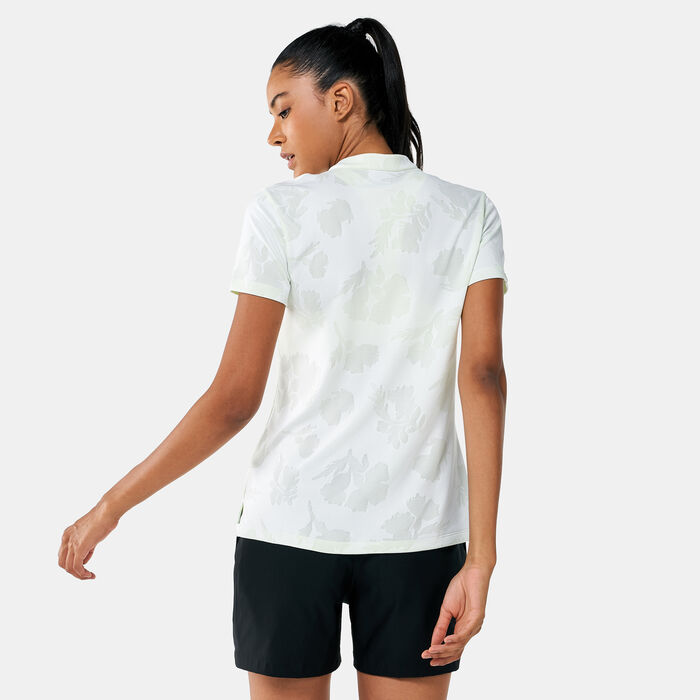 Nike Golf Women's Dri-FIT Victory Floral Polo Shirt White Nike Golf Women's Dri-FIT Victory Floral Polo Shirt White image number 1
