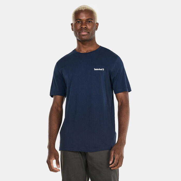 Timberland Men's Small Logo Print Logo T-Shirt Blue Timberland Men's Small Logo Print Logo T-Shirt Blue image number 0