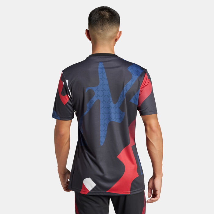 adidas Men's Manchester United 24/25 Pre-Match Football Top Red adidas Men's Manchester United 24/25 Pre-Match Football Top Red image number 1