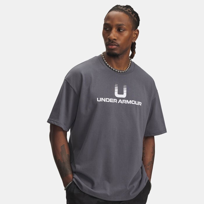 Under Armour Men's U Logo Heavyweight T-Shirt Grey Under Armour Men's U Logo Heavyweight T-Shirt Grey image number 0