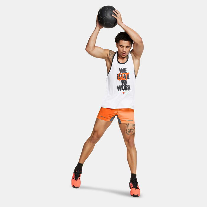 Under Armour Men's Project Rock Get To Work Training Tank Top White Under Armour Men's Project Rock Get To Work Training Tank Top White image number 2