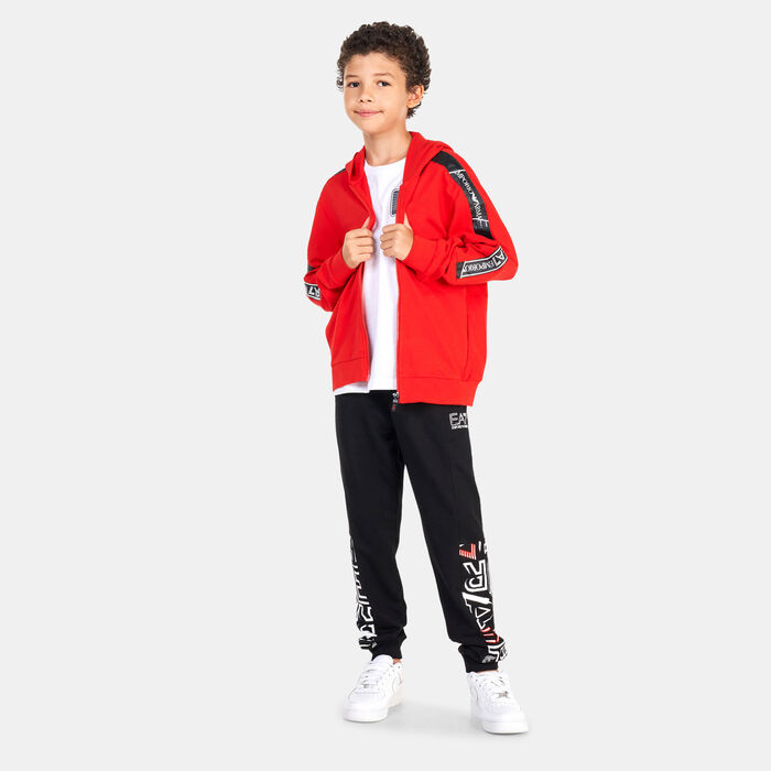 EA7 Emporio Armani Kids' Logo Series Hoodie Red EA7 Emporio Armani Kids' Logo Series Hoodie Red image number 2