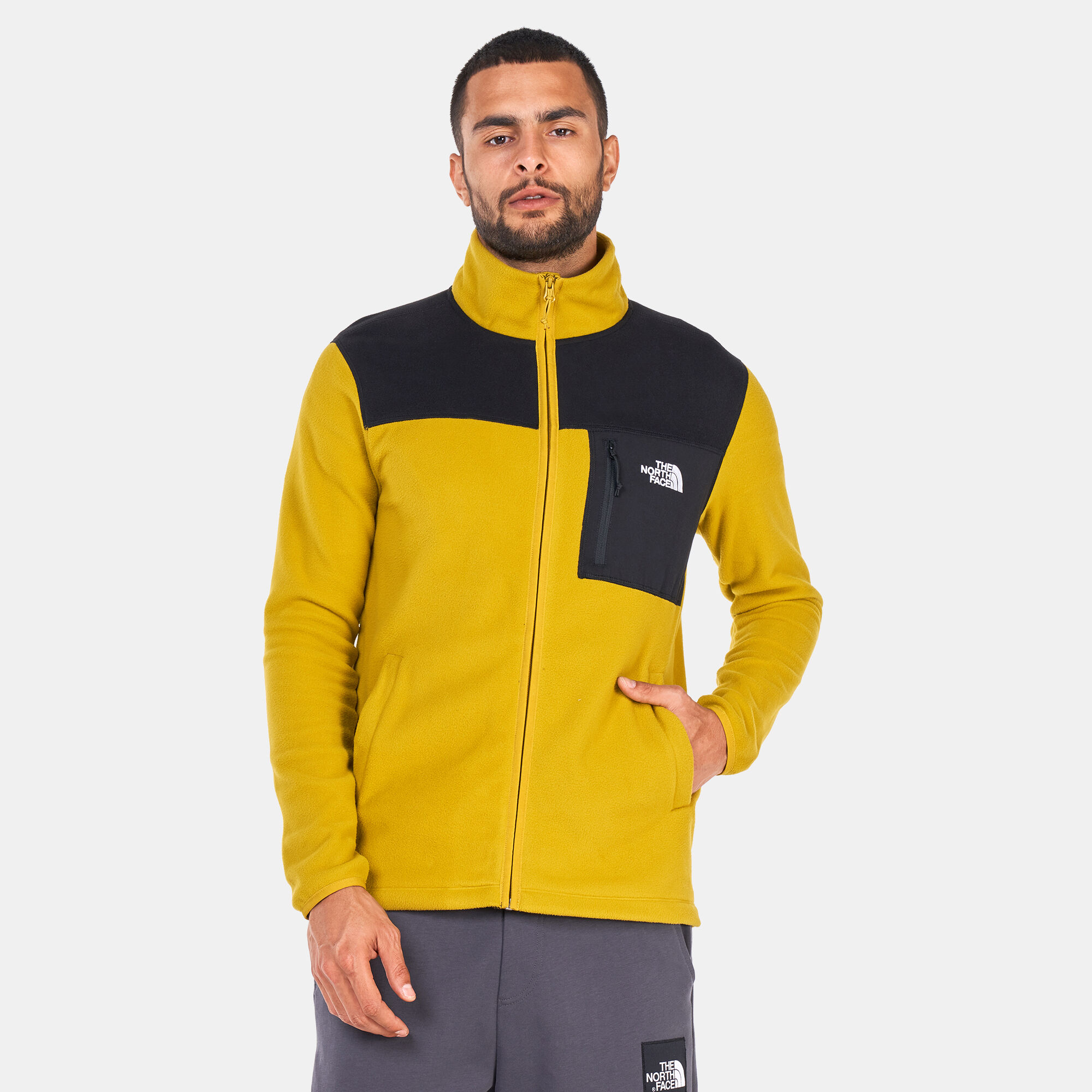 Yellow north face fleece jacket cheap