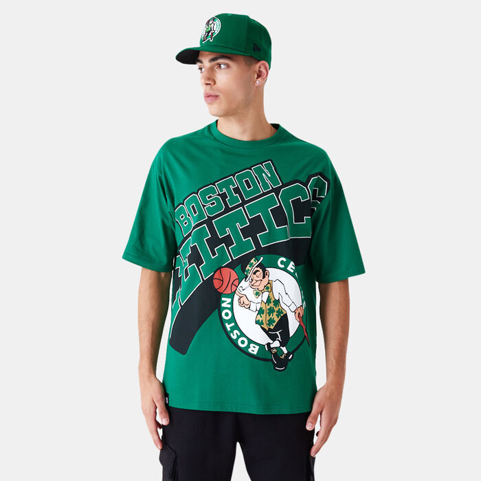 New Era Men's NBA Boston Celtics Large Wordmark T-Shirt Green New Era Men's NBA Boston Celtics Large Wordmark T-Shirt Green image number 0