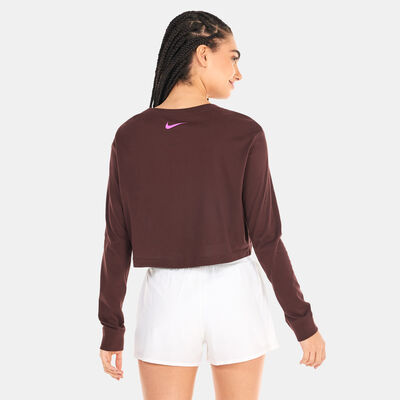 Nike Women's Dri-FIT Court Slam Crop Top Brown