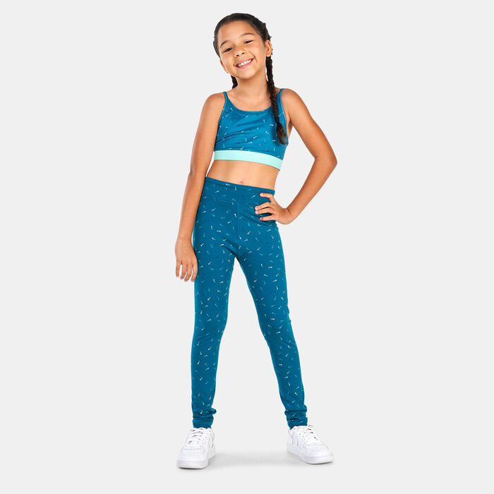Nike Kids' Sportswear Essential Mid-Rise Leggings (Older Kids) Blue Nike Kids' Sportswear Essential Mid-Rise Leggings (Older Kids) Blue image number 4