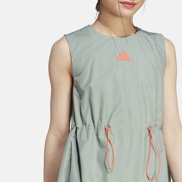 adidas Women's City Escape Dress Green adidas Women's City Escape Dress Green image number 3