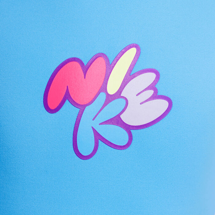 Nike Swim Kids' Bubble Script U-Back One Piece Swimsuit Blue image number 4