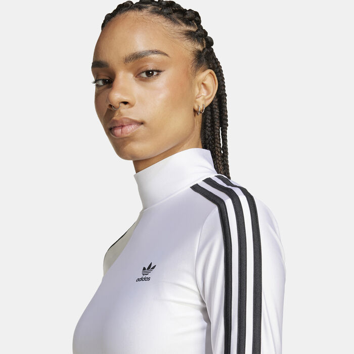 adidas Originals Women's Adicolor 3-Stripes Turtleneck Top White image number 4