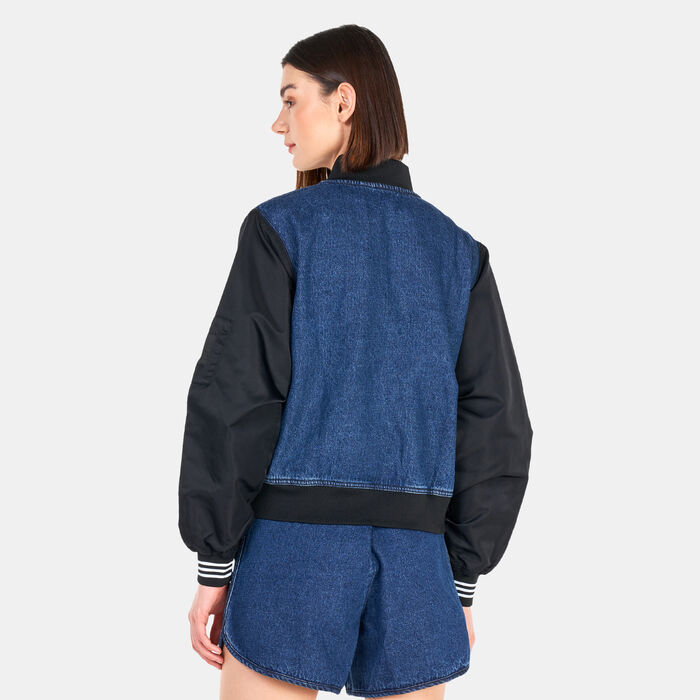 adidas Originals Women's Collegiate Denim Jacket Blue adidas Originals Women's Collegiate Denim Jacket Blue image number 1